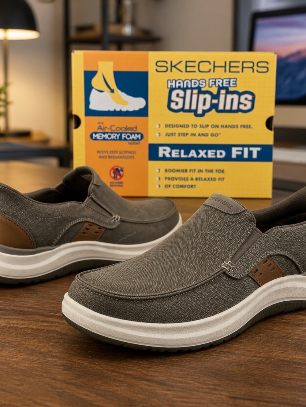 SKECHERS SLIP INS RELAXED FIT ALTMAN MURDOCK Olive CANVAS Size 10.5 New